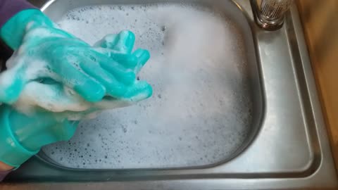 ASMR PLAYING WITH SILICONE DISHWASHING GLOVES