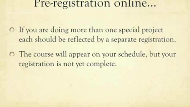 SI Special Project (INT460) registration approval