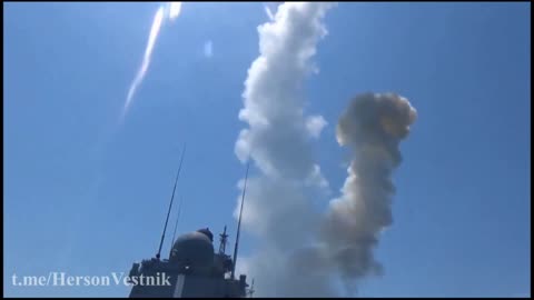 Ukraine War - Launch of the latest high-precision Caliber-M cruise missiles