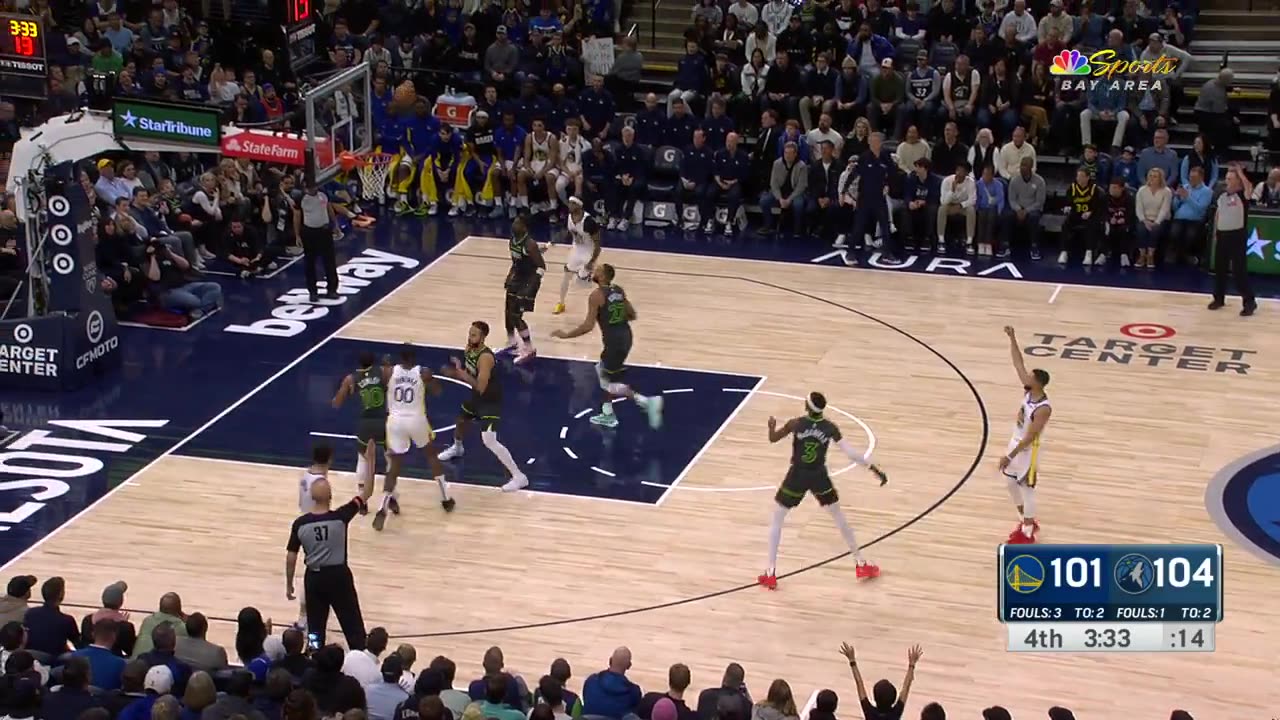 Steph Clutch Three Ties the Game! Warriors vs. Timberwolves Heat Up