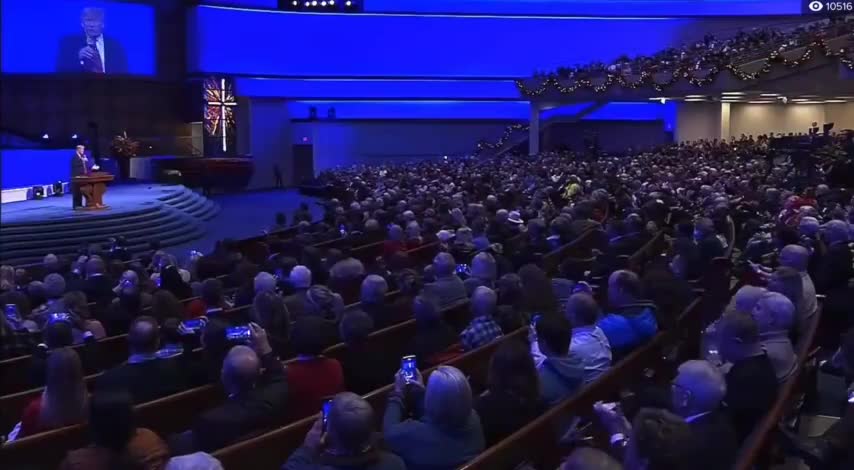 President Trump Speech At First Baptist Church In Dallas, Texas