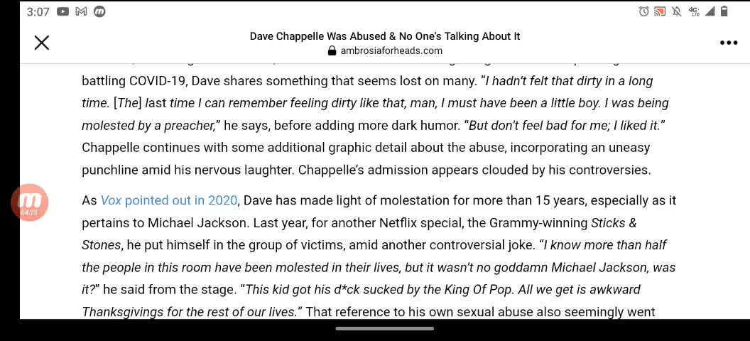 Dave Chappelle Abused And Nobody Say Anything About It My Take