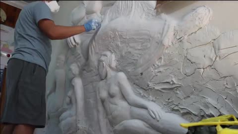 Drywall art sculpture