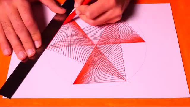 Learn To Draw Geometric Equilateral Triangle Crossed In Straight Lines Pattern