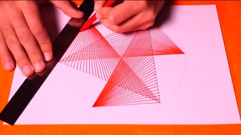 Learn To Draw Geometric Equilateral Triangle Crossed In Straight Lines Pattern