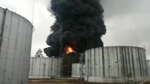 Ukraine War - Burning Oil Depot