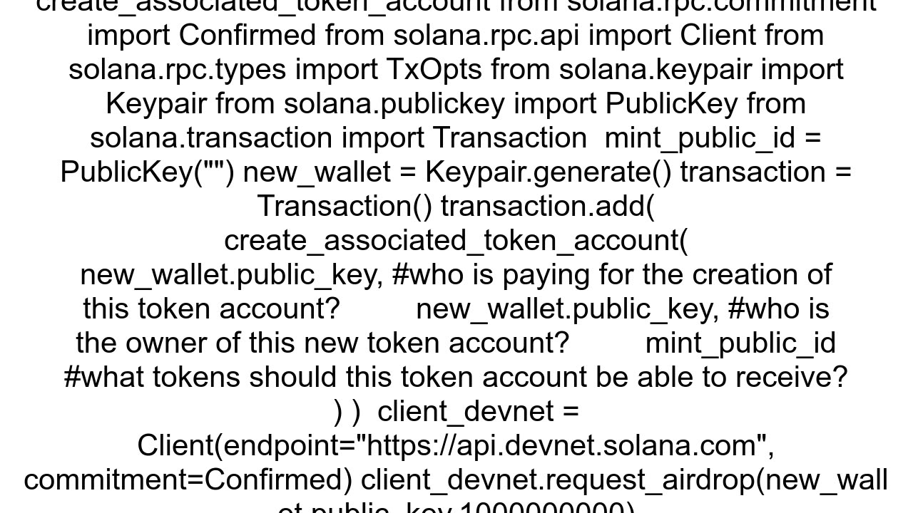 How to create a new Solana SPL Token and account using solanapy