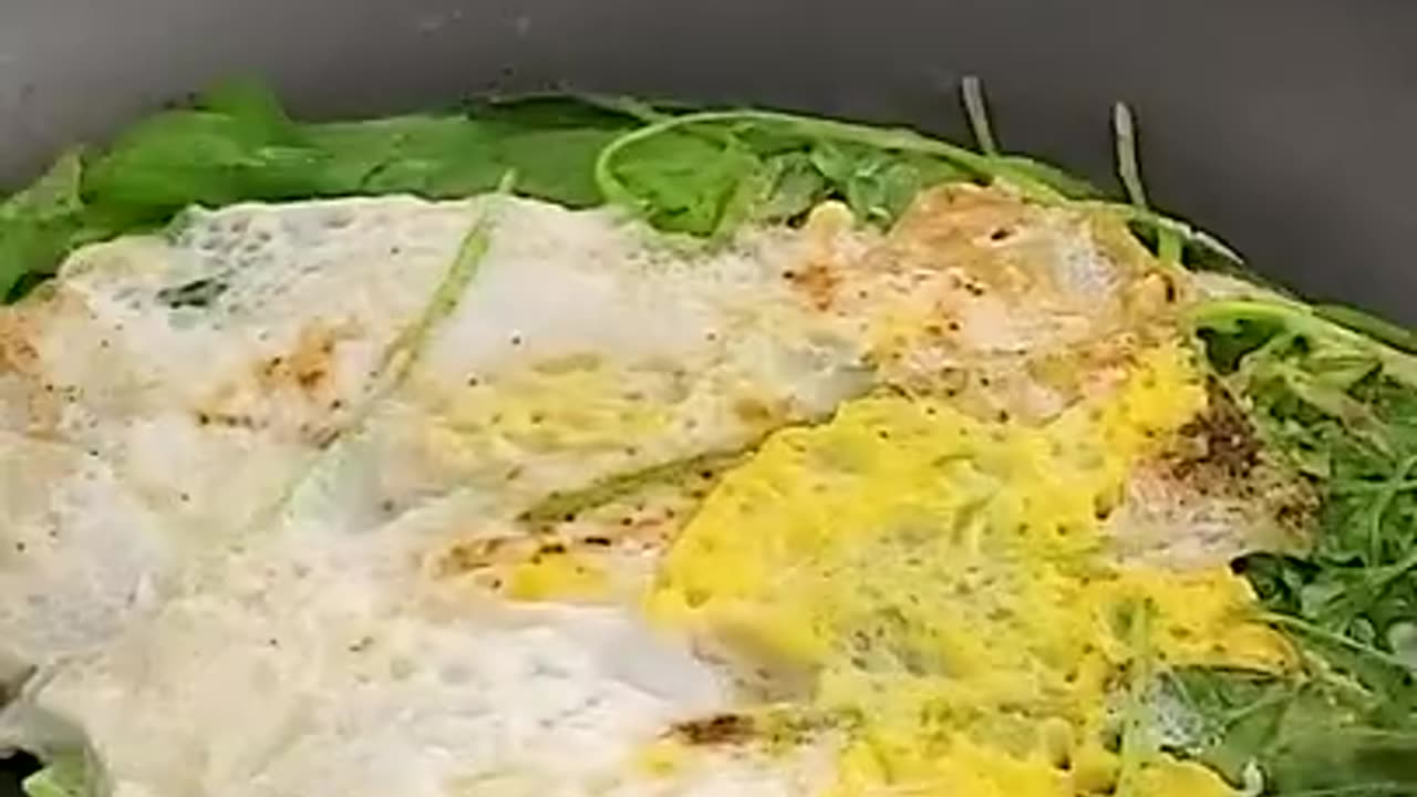 Tortilla and spinach breakfast