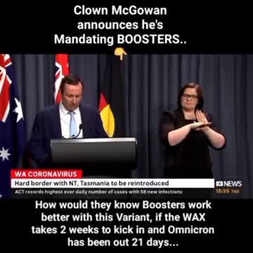 Mark McGowan Mandates Boosters First in Australia!