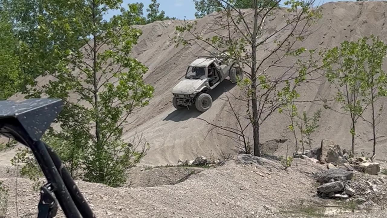 Boy learning how to descend a hill