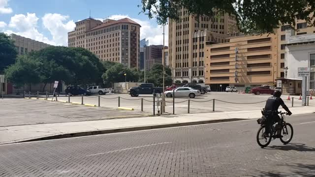 Army of police bikers on their way to the protest