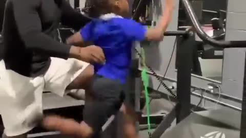 8-year-old running 18 MPH on a treadmill! 🤯 #shorts