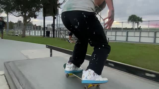 Treflip to nose grind skate line combo in Kissimmee Florida