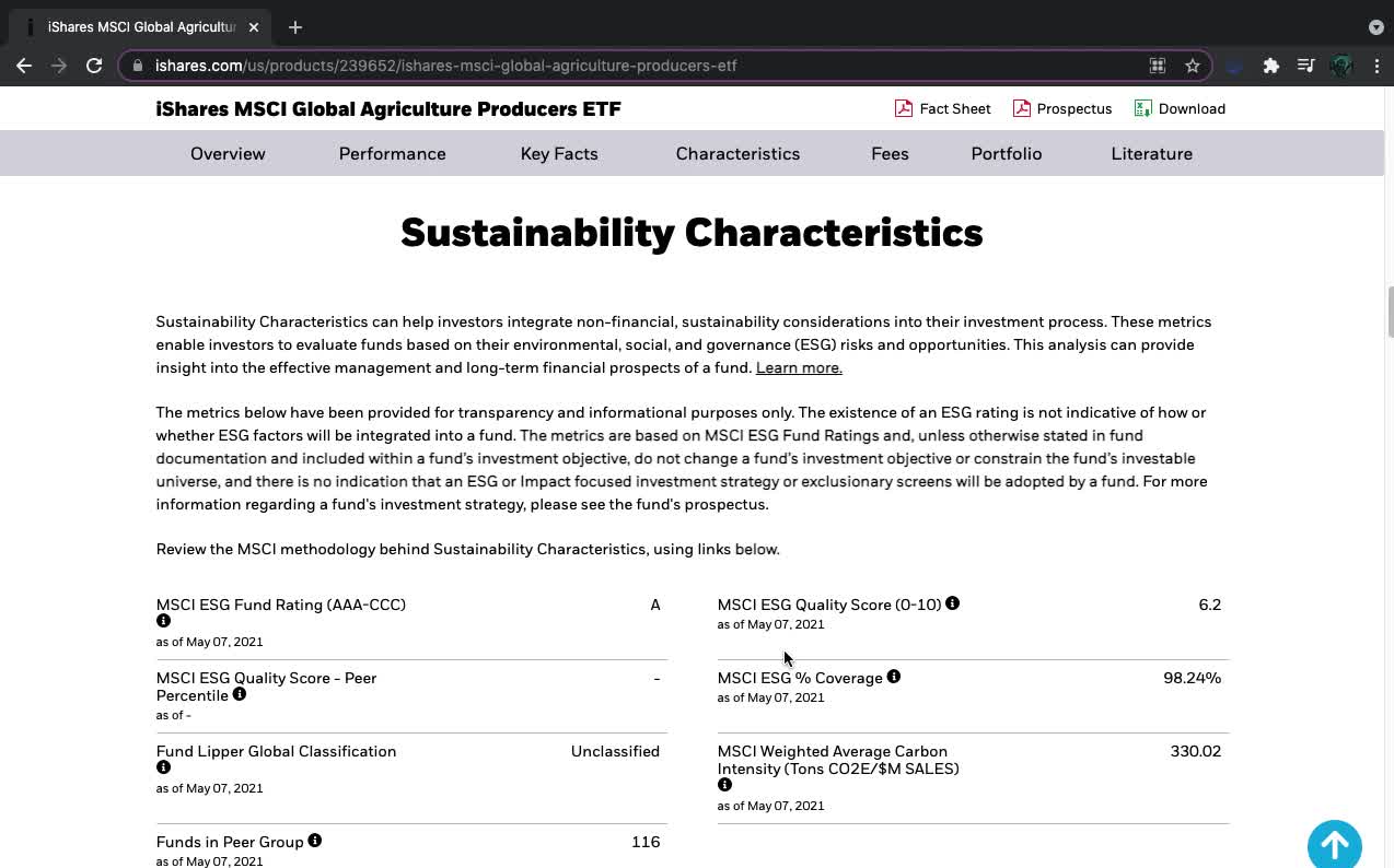 VEGI ETF Introduction (Agriculture)