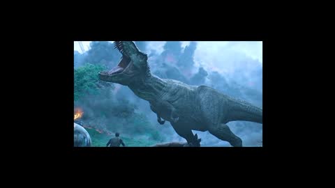 Here comes the dinosaur, run!