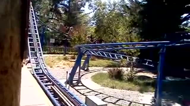 Dylan and Devin on the mini roller-coaster