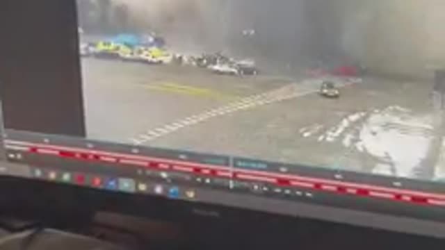 A few hours ago - moment when a missile hits the Kharkov Government building