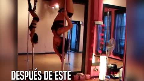 Sufrió un terrible accidente mientras hacía una presentación de “Pole Dance”