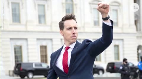 Senator Josh Hawley seen running to exit Capitol on Jan. 6