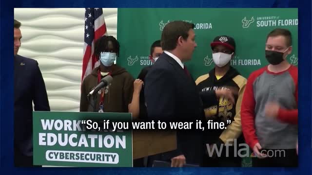 Libs LOSE IT over DeSantis' reaction to kids in masks behind him