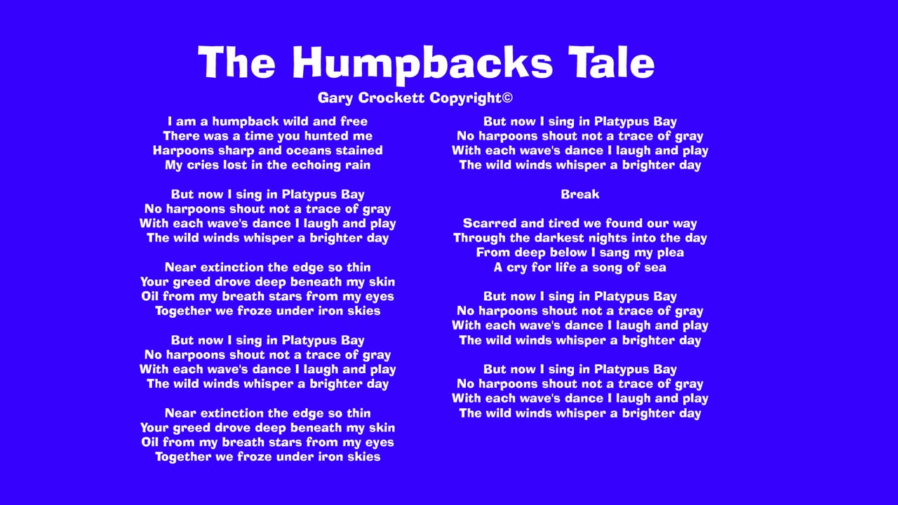 The Humpbacks Tale Song