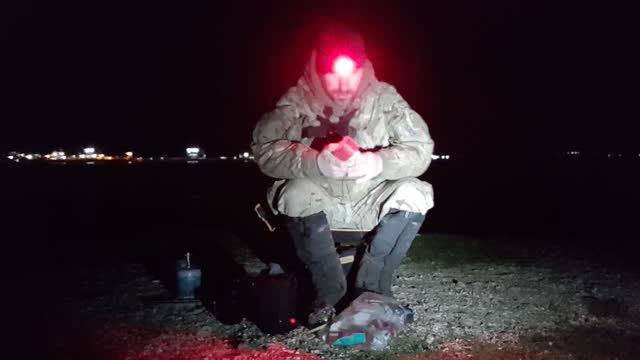 Putting my brew kit away. . Night vlog by a river.