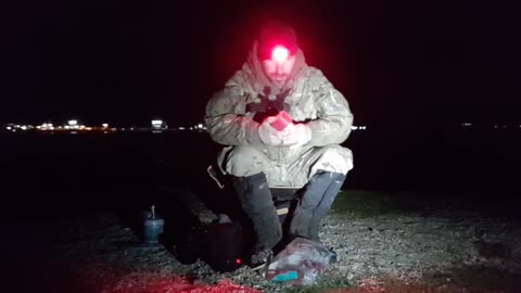 Putting my brew kit away. . Night vlog by a river.