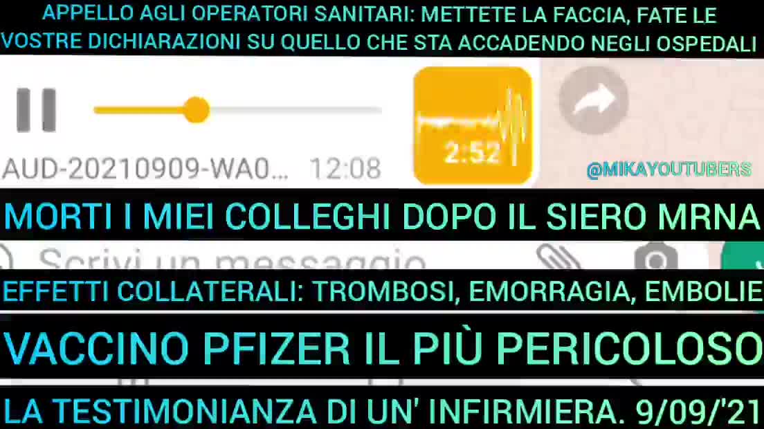 Op. Sanitario racconta i danini devastanti del vaccino pfizer - Settembre 2021