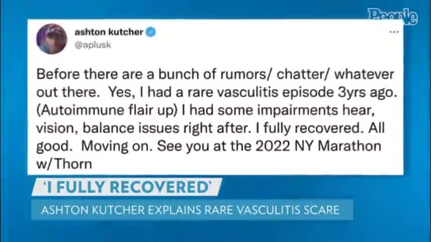 Ashton Kutcher Speaks After Addressing 'Super Rare' Vasculitis Episode-1