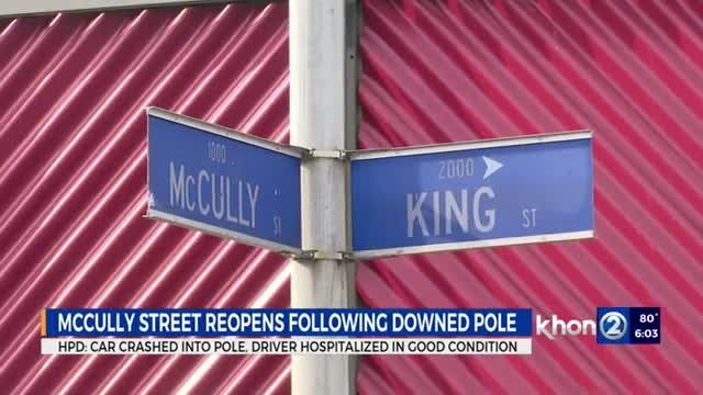 Roads reopen after closure on McCully Street
