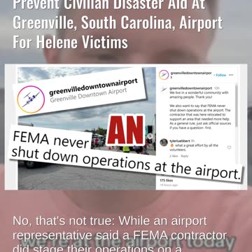 Fact Check: FEMA Did NOT Stop Civilian Disaster Aid At Greenville, South Carolina, Airport
