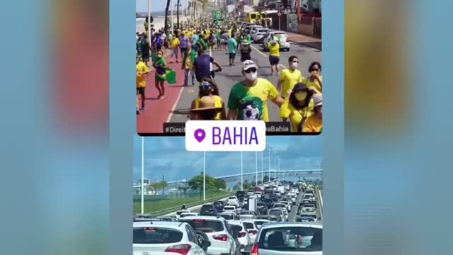 Demonstration for Bolsonaro in Brazil the country's population supports him