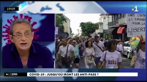 Dr Vincent Bentolila au JT soir Réunion la 1ère - Mobilisation du 24 jullet 2021 à La Réunion