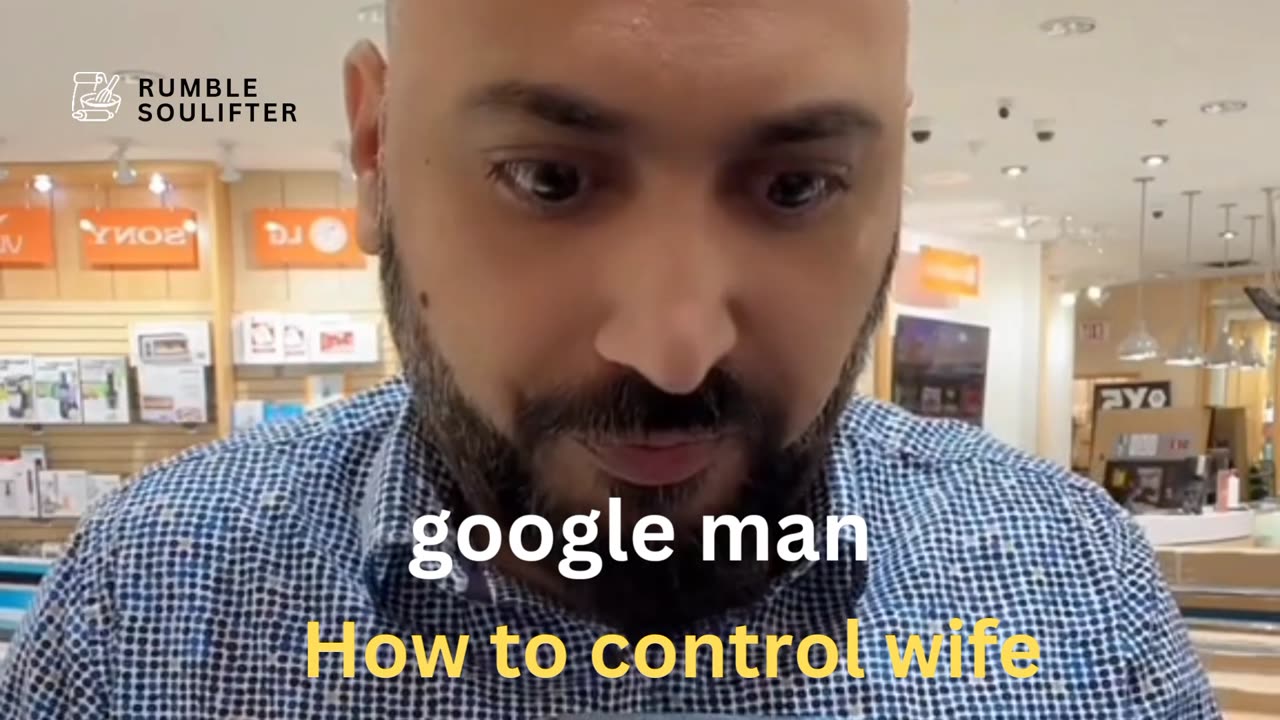 A man asking Google how to control wife