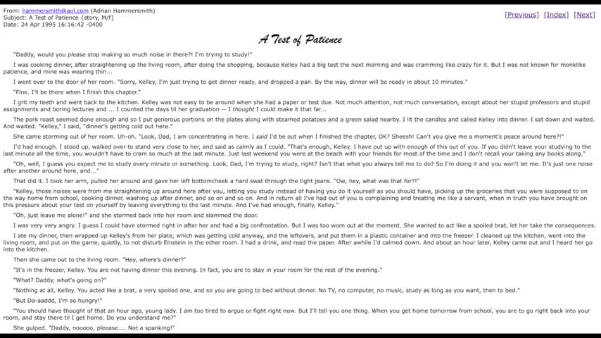 A Test of Patience (spanking story) by Adrian Hammersmith