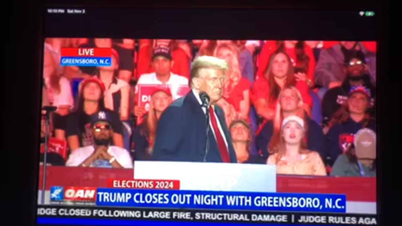 🦅 OAN rally Greensboro NC president Donald j trump shout out to Diamond & Silk supporters