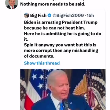 Biden is Arresting Trump Because he Can Not Beat Him