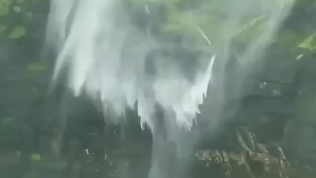 Reverse waterfall in India.