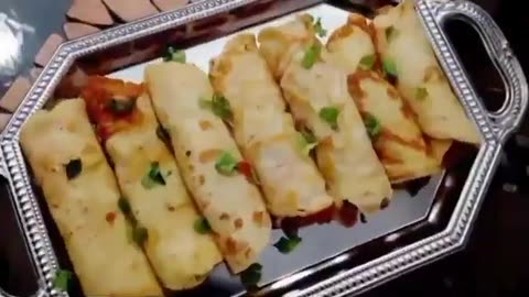 Crepe Chicken veggies roll Recipe - #chickenroll #chicken #viral