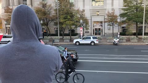 Trump Drives Past Freedom Plaza In The Beast