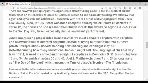 The Psalm 83 War and The Destruction of Damascus Happen at the End of the Tribulation