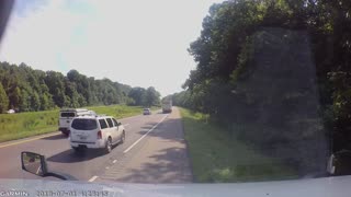 SUV Brake Checks a Semi Truck