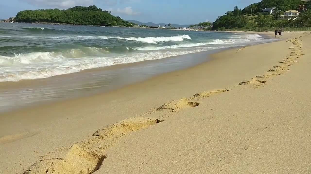 Relaxing in the Beach Listening the Sound of the Waves