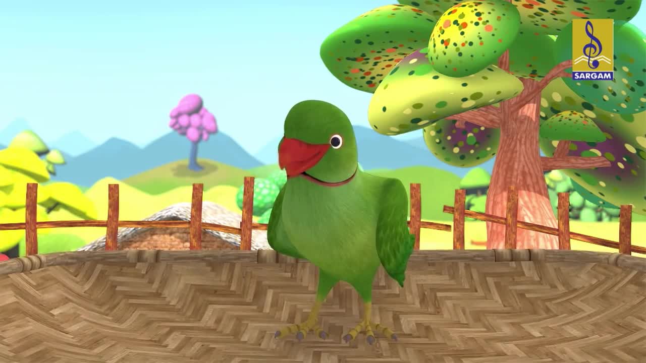 വീട്ടിലുണ്ടൊരു തൊട്ടാവാടി തത്തമ്മ - Veettilundoru Thottavadi Thathamma - Animation Song -Parrot Song