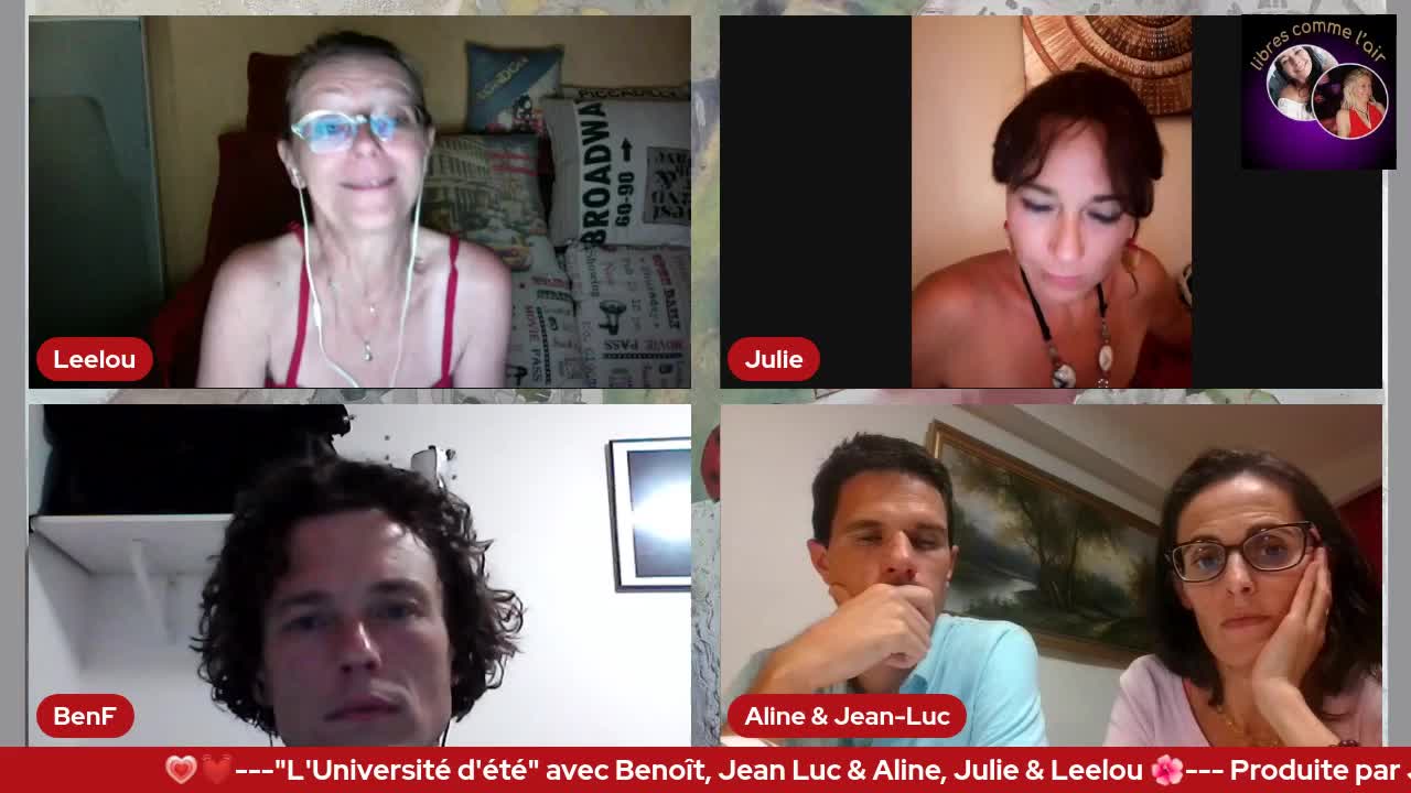 Julie & Leelou reçoivent Benoît, Jean-Luc & Aline 13/06 L'Université d'été à Bergheim