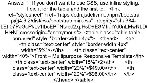 Increase table border size in bootstrap