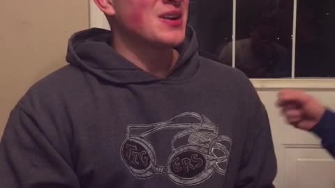 Guy punched by girlfriend