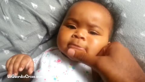 Cute baby doing beat box