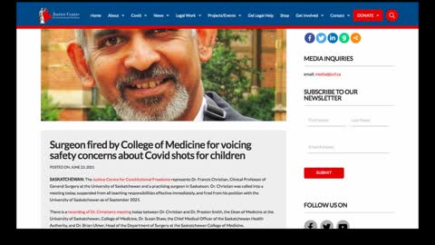 Dr Christian gets sacked because he warned our youth against the jab - June 2021