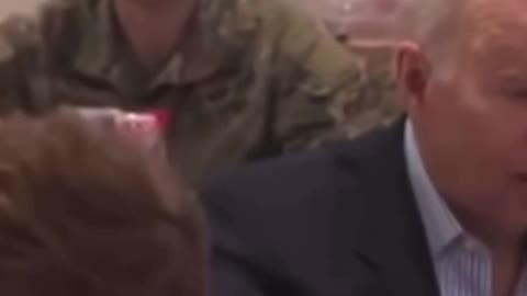 Soldier Laughs at Biden as He Tears up from Spicy Pizza